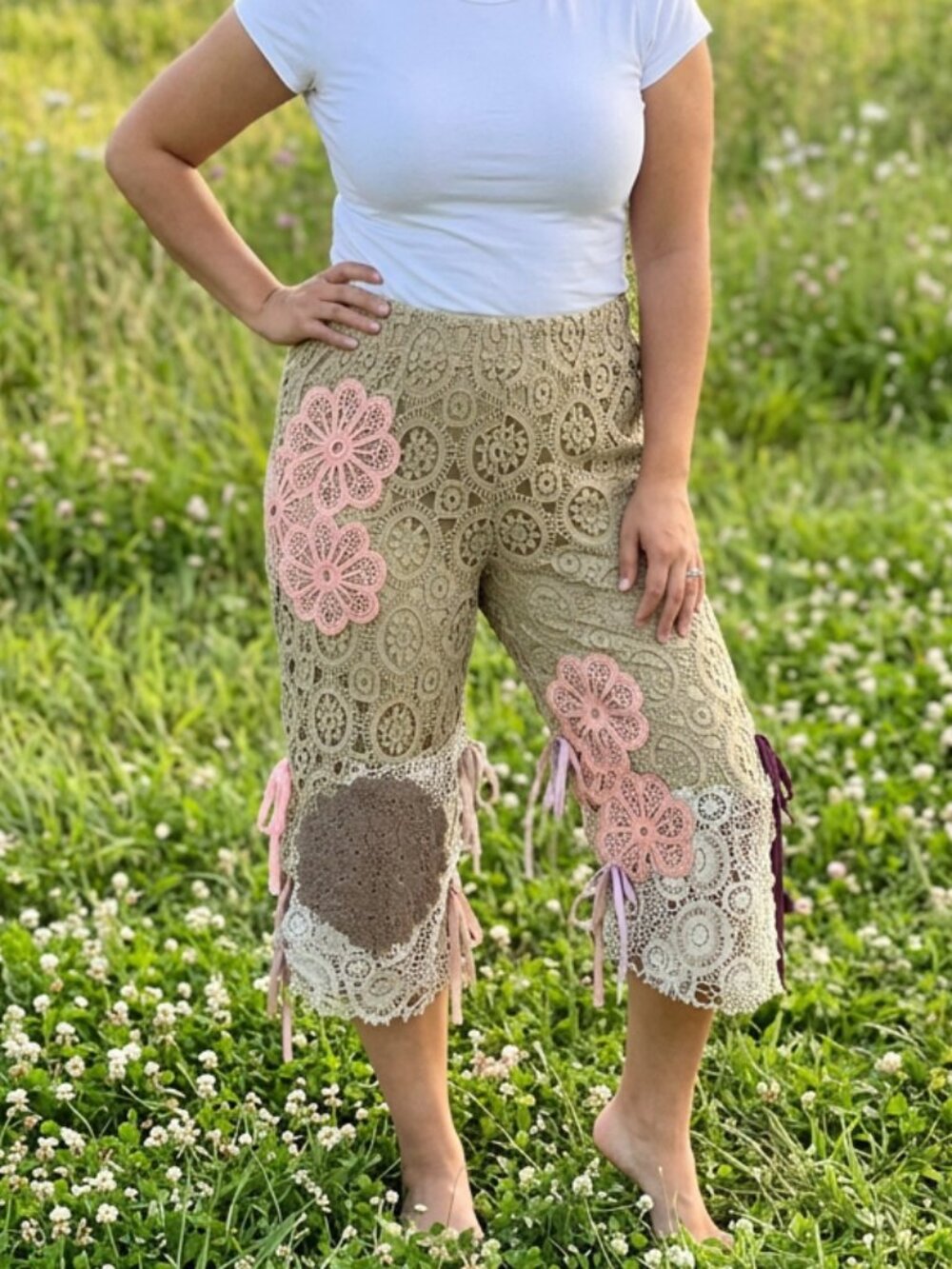 New Jaded Gypsy Endless Love Crochet Pants - Picture 2 of 4